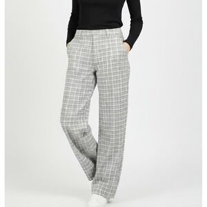 Volcom Plaid Wide‎ Leg Pants Womens 28 Gray White Y2K Baggy Skate Trouser Casual